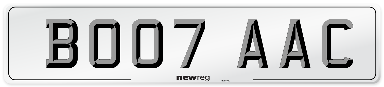BO07 AAC Number Plate from New Reg